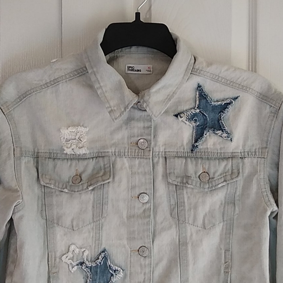 Epic Threads star destress jean jacket - Picture 2 of 8